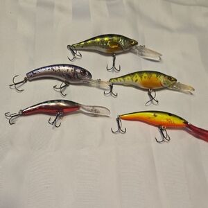 Vibrant Fishing Lure Collection - Red, Yellow, Silver